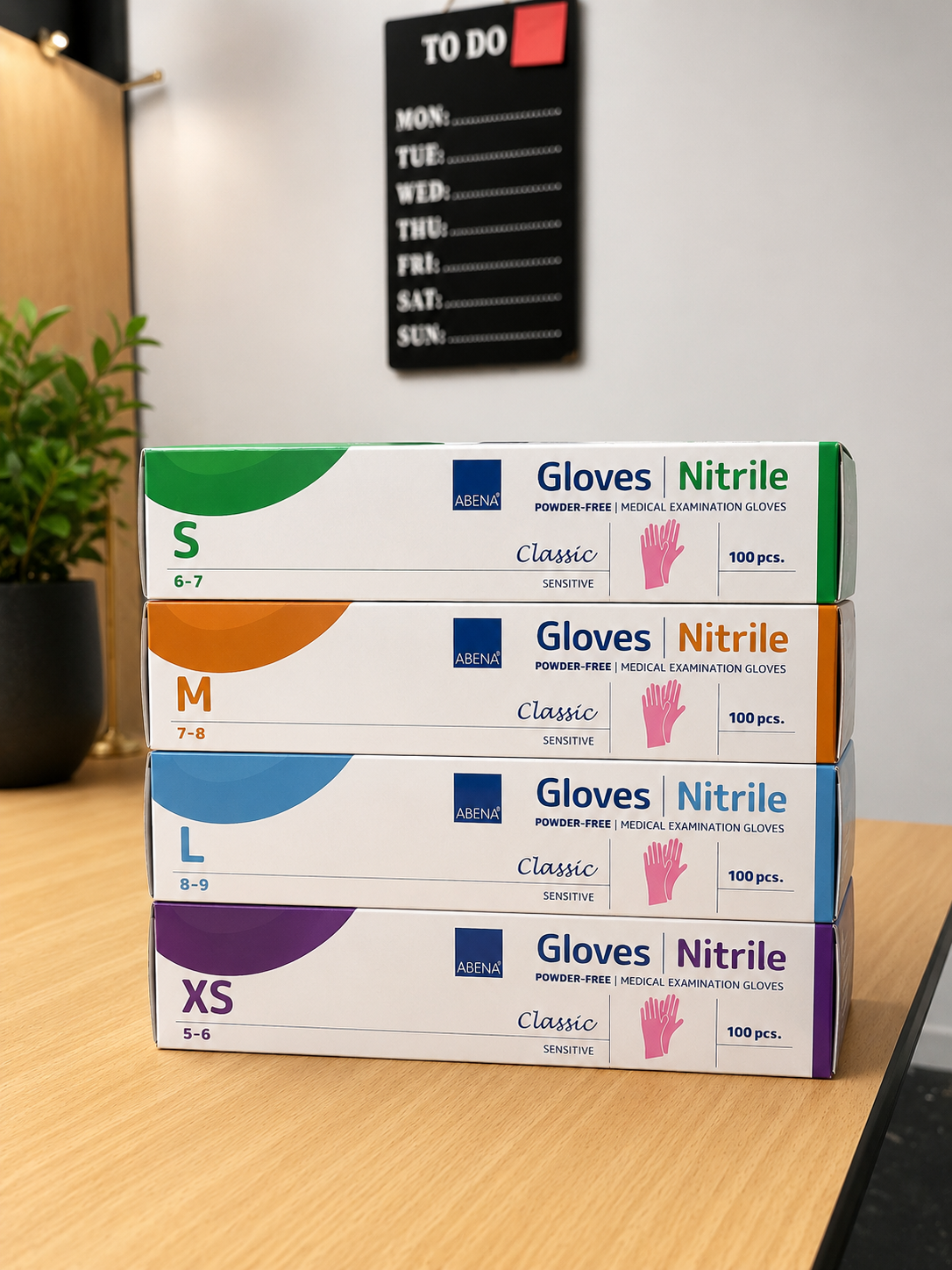 ABENA Nitrile Handschoenen – Poedervrij – 100 Stuks Roze