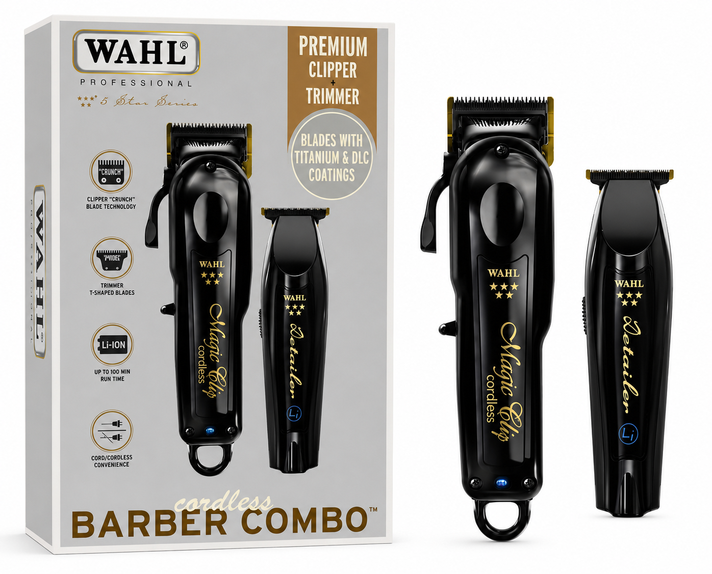 WAHL 5 Star Barber Combo – Cordless Clipper & Trimmer Set