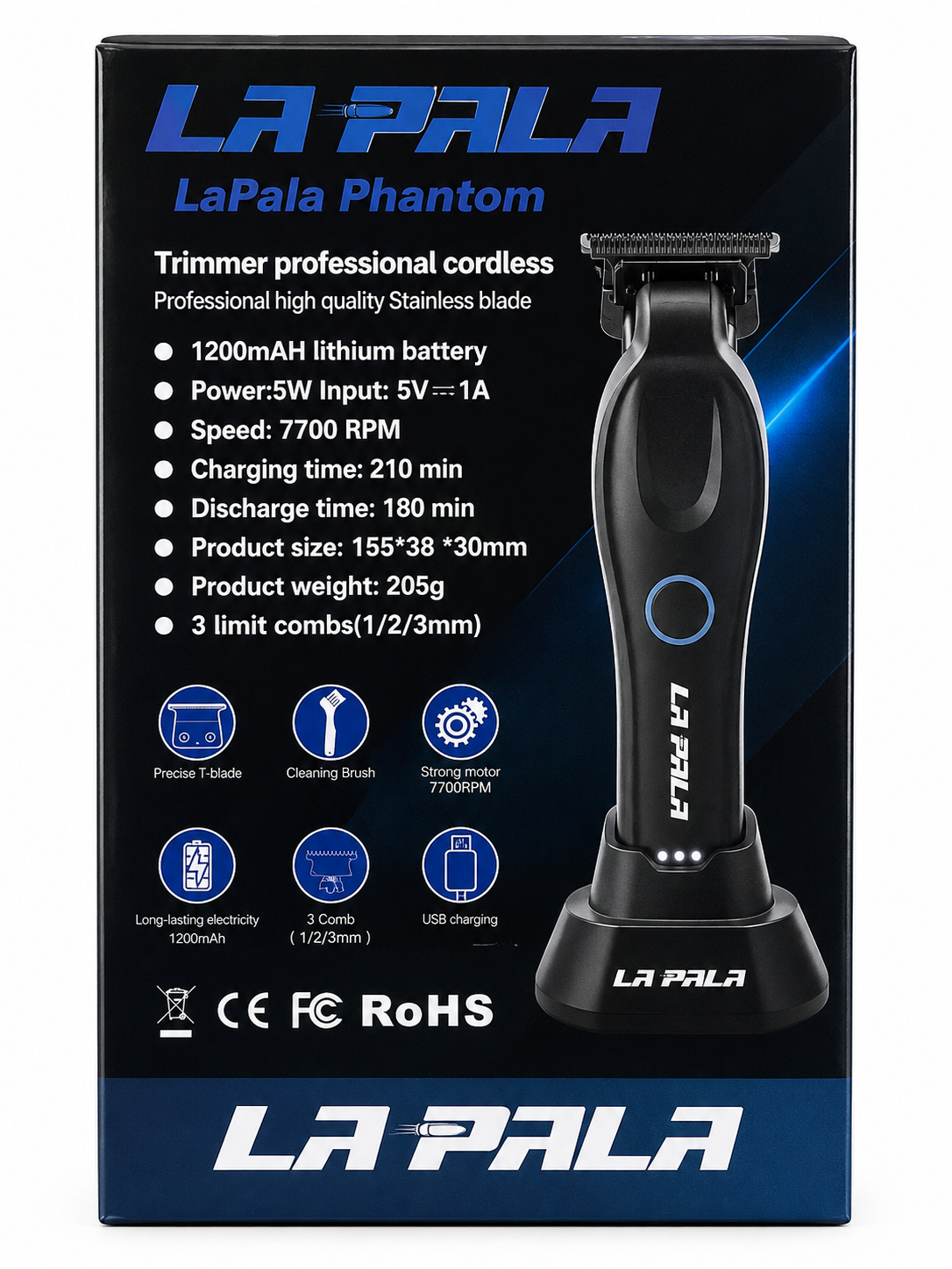LaPala Phantom LP-700 – Professionele Cordless Trimmer