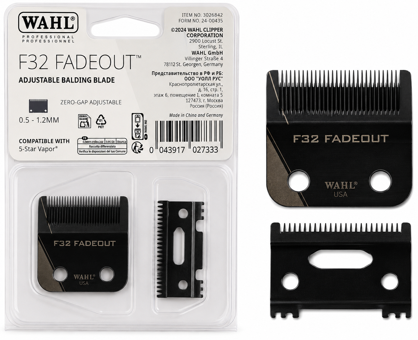 Wahl Professional F32 Fadeout Adjustable Balding Blade Vapor Clipper