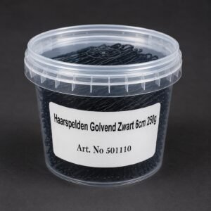 Haarspelden Golvend Zwart 6cm